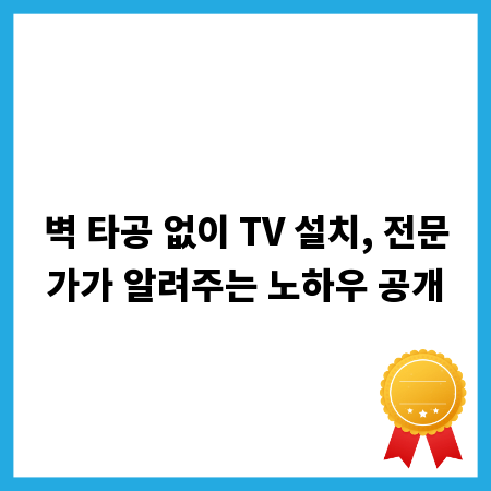 벽 타공 없이 TV 설치, 전문가가 알려주는 노하우 공개
