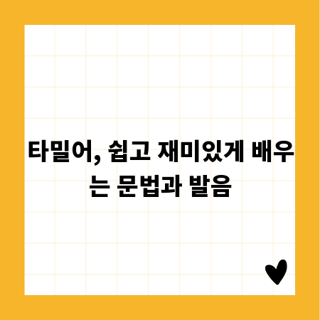 타밀어, 쉽고 재미있게 배우는 문법과 발음