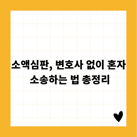 소액심판, 변호사 없이 혼자 소송하는 법 총정리