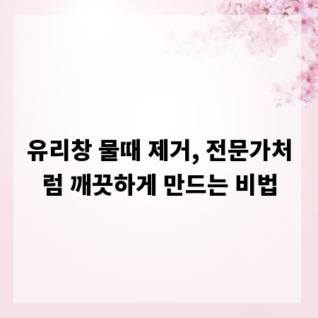 유리창 물때 제거, 전문가처럼 깨끗하게 만드는 비법