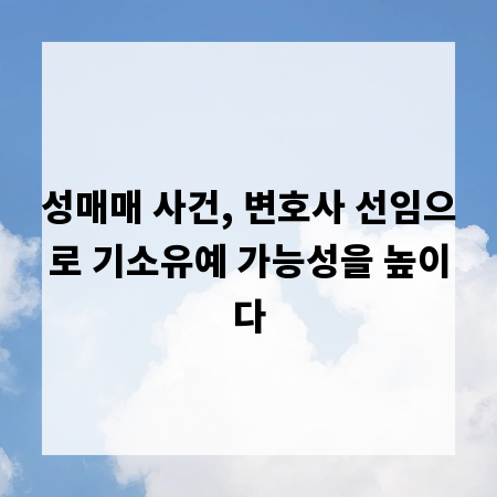 성매매 사건, 변호사 선임으로 기소유예 가능성을 높이다