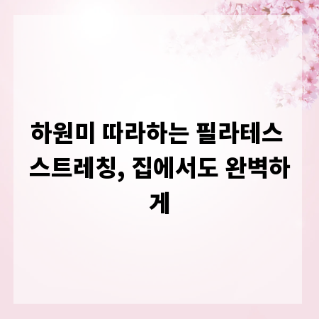 하원미 따라하는 필라테스 스트레칭, 집에서도 완벽하게