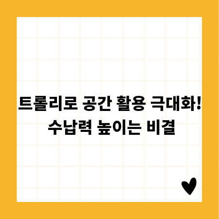 트롤리로 공간 활용 극대화! 수납력 높이는 비결