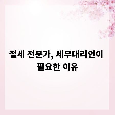 절세 전문가, 세무대리인이 필요한 이유