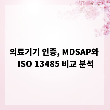 의료기기 인증, MDSAP와 ISO 13485 비교 분석