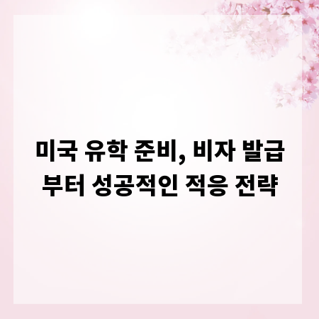 미국 유학 준비, 비자 발급부터 성공적인 적응 전략