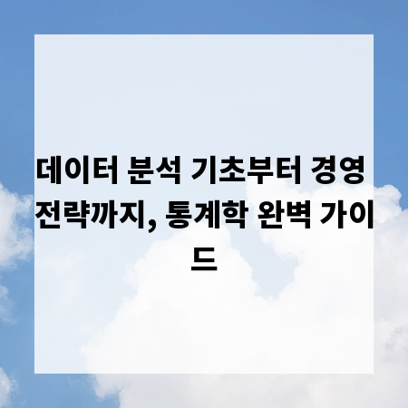 데이터 분석 기초부터 경영 전략까지, 통계학 완벽 가이드