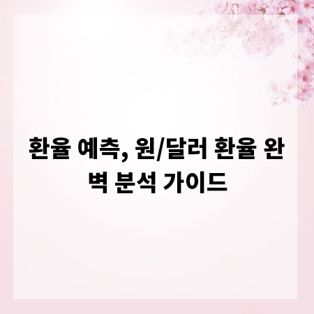 환율 예측, 원/달러 환율 완벽 분석 가이드