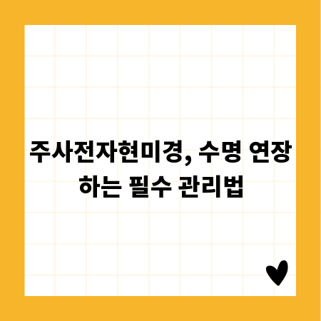 주사전자현미경, 수명 연장하는 필수 관리법