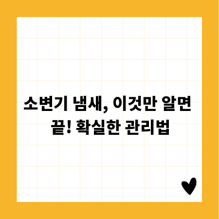 소변기 냄새, 이것만 알면 끝! 확실한 관리법
