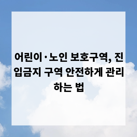 어린이&middot;노인 보호구역, 진입금지 구역 안전하게 관리하는 법