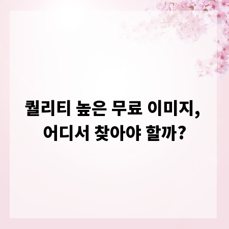 퀄리티 높은 무료 이미지, 어디서 찾아야 할까?