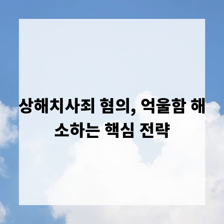 상해치사죄 혐의, 억울함 해소하는 핵심 전략