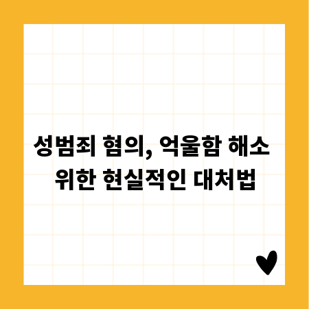 성범죄 혐의, 억울함 해소 위한 현실적인 대처법