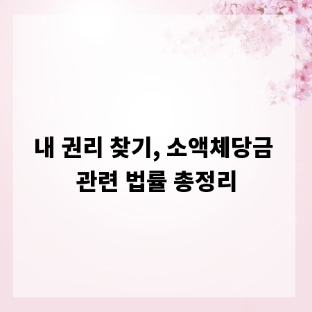 내 권리 찾기, 소액체당금 관련 법률 총정리