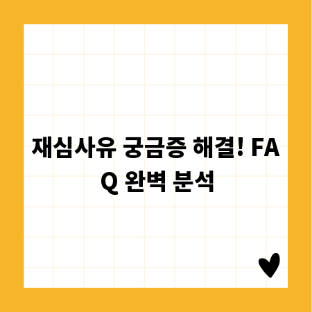 재심사유 궁금증 해결! FAQ 완벽 분석