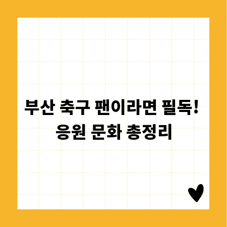 부산 축구 팬이라면 필독! 응원 문화 총정리