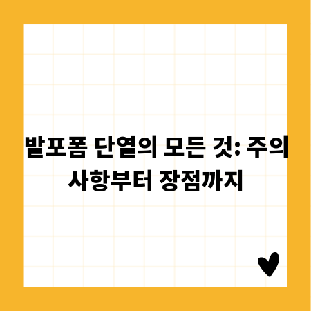 발포폼 단열의 모든 것: 주의사항부터 장점까지