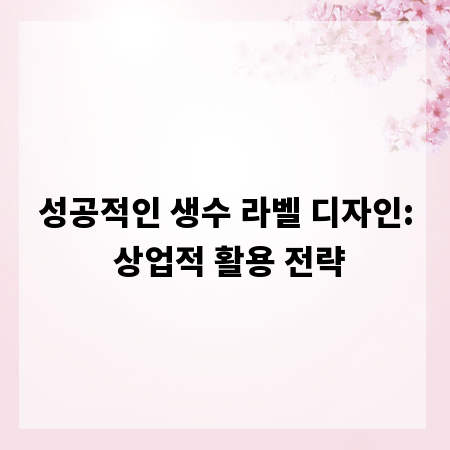성공적인 생수 라벨 디자인: 상업적 활용 전략