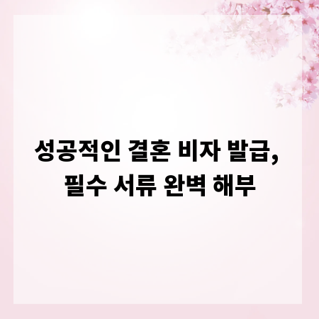 성공적인 결혼 비자 발급, 필수 서류 완벽 해부