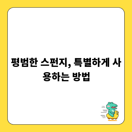 평범한 스펀지, 특별하게 사용하는 방법