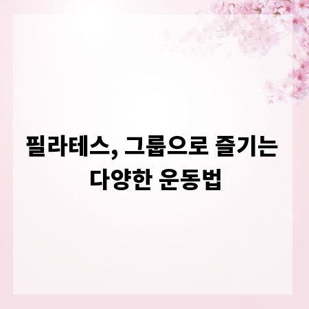 필라테스, 그룹으로 즐기는 다양한 운동법