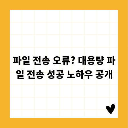 파일 전송 오류? 대용량 파일 전송 성공 노하우 공개