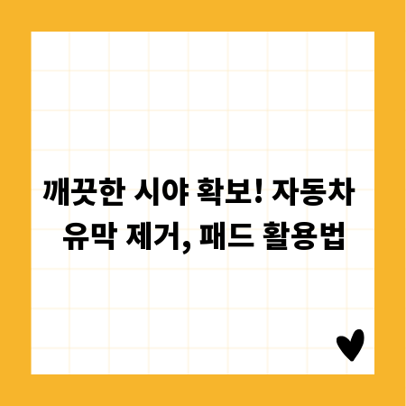 깨끗한 시야 확보! 자동차 유막 제거, 패드 활용법