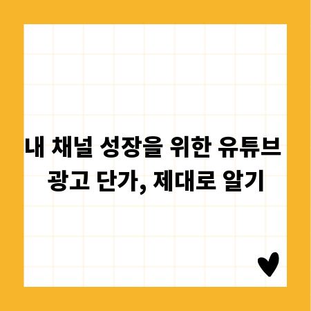 내 채널 성장을 위한 유튜브 광고 단가, 제대로 알기