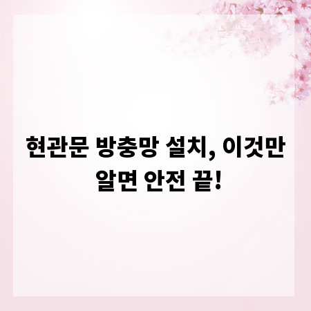 현관문 방충망 설치, 이것만 알면 안전 끝!