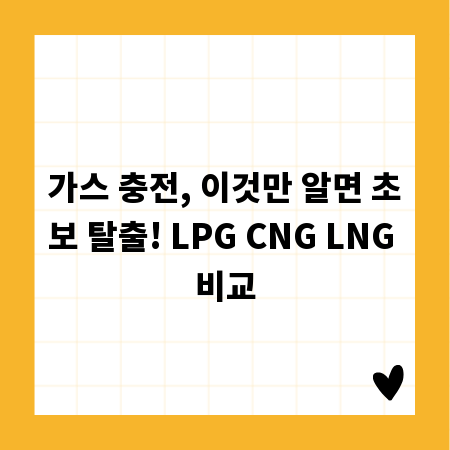 가스 충전, 이것만 알면 초보 탈출! LPG CNG LNG 비교