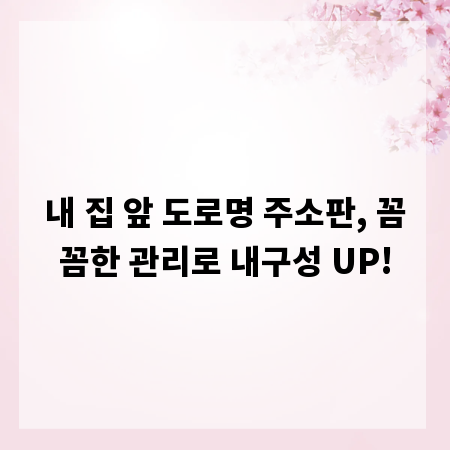 내 집 앞 도로명 주소판, 꼼꼼한 관리로 내구성 UP!
