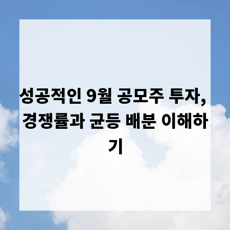 성공적인 9월 공모주 투자, 경쟁률과 균등 배분 이해하기