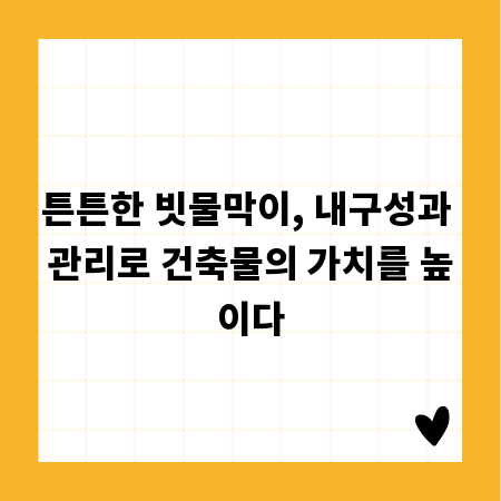 튼튼한 빗물막이, 내구성과 관리로 건축물의 가치를 높이다