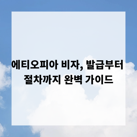 에티오피아 비자, 발급부터 절차까지 완벽 가이드