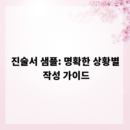 진술서 샘플: 명확한 상황별 작성 가이드
