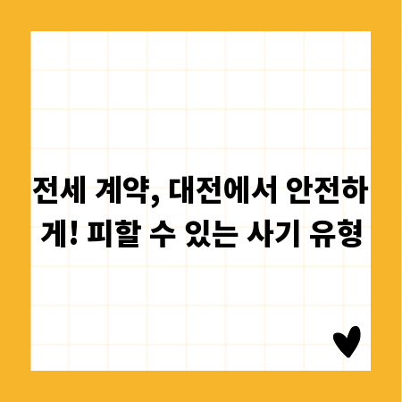 전세 계약, 대전에서 안전하게! 피할 수 있는 사기 유형