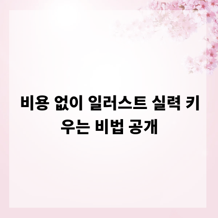 비용 없이 일러스트 실력 키우는 비법 공개
