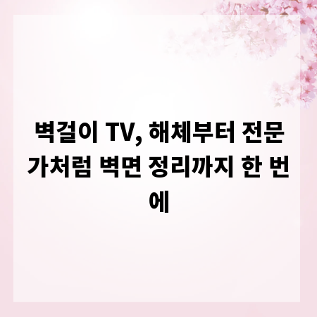 벽걸이 TV, 해체부터 전문가처럼 벽면 정리까지 한 번에