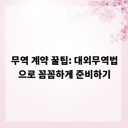무역 계약 꿀팁: 대외무역법으로 꼼꼼하게 준비하기
