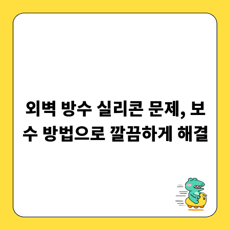 외벽 방수 실리콘 문제, 보수 방법으로 깔끔하게 해결