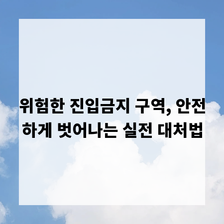 위험한 진입금지 구역, 안전하게 벗어나는 실전 대처법