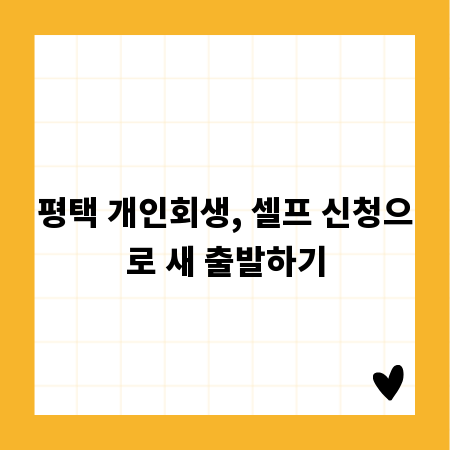 평택 개인회생, 셀프 신청으로 새 출발하기