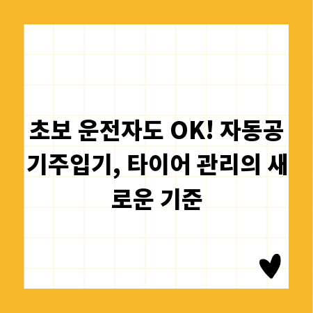 초보 운전자도 OK! 자동공기주입기, 타이어 관리의 새로운 기준