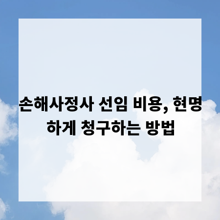 손해사정사 선임 비용, 현명하게 청구하는 방법