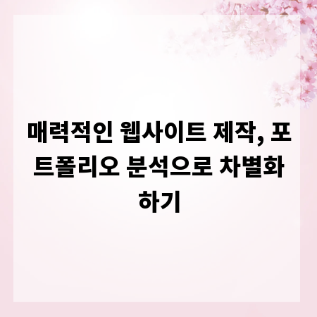 매력적인 웹사이트 제작, 포트폴리오 분석으로 차별화하기