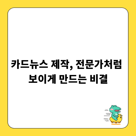카드뉴스 제작, 전문가처럼 보이게 만드는 비결