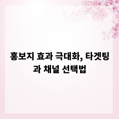 홍보지 효과 극대화, 타겟팅과 채널 선택법