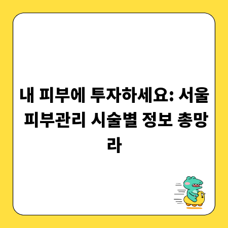 내 피부에 투자하세요: 서울 피부관리 시술별 정보 총망라
