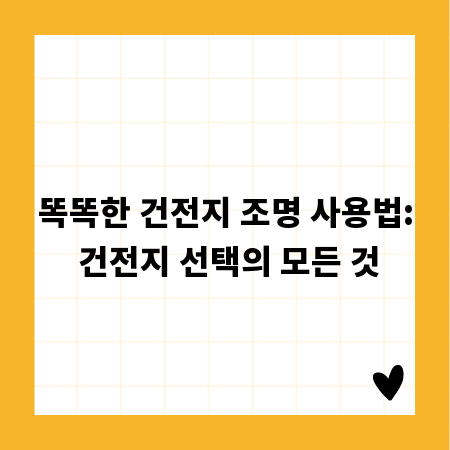똑똑한 건전지 조명 사용법: 건전지 선택의 모든 것